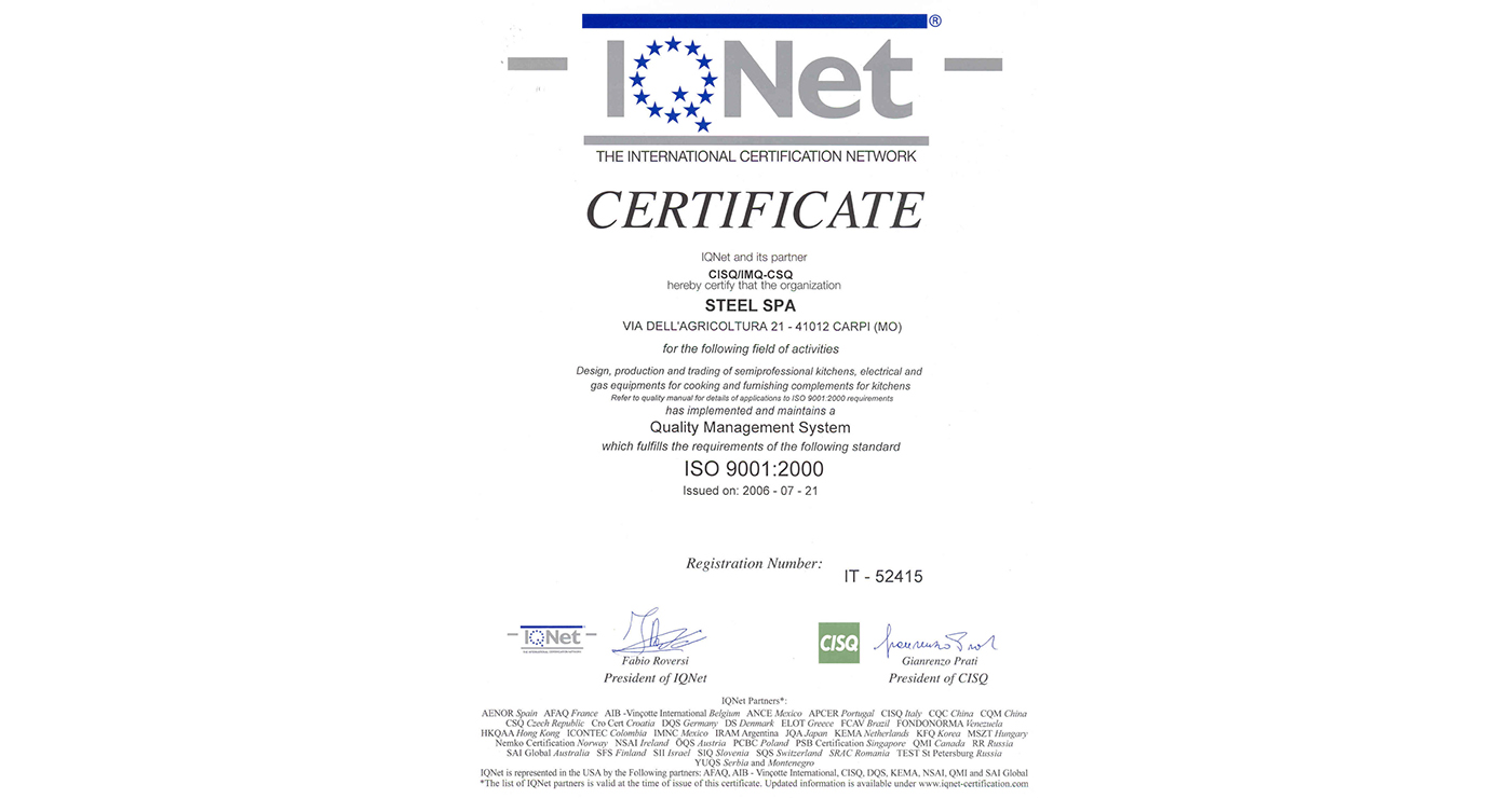 Certifikt spotrebiov znaky STEEL